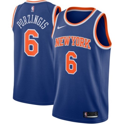 Nike New York Knicks #6 Kristaps Porzingis Blue Youth NBA Swingman Icon Edition Jersey